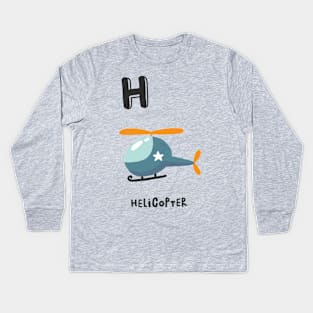 H is Helicopter Kids Long Sleeve T-Shirt